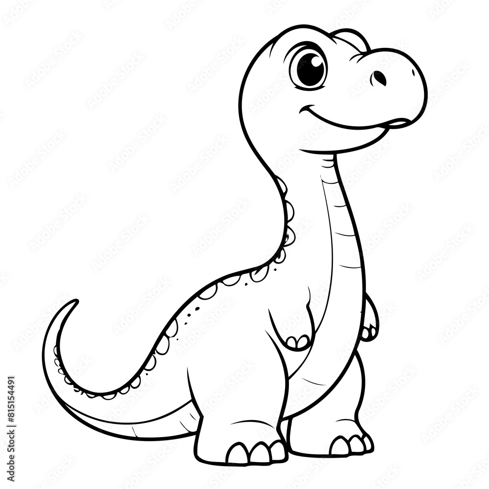 Simple vector illustration of Brachiosaurus drawing for toddlers coloring activity Simple vector illustration of Brachiosaurus drawing for toddlers coloring activity
