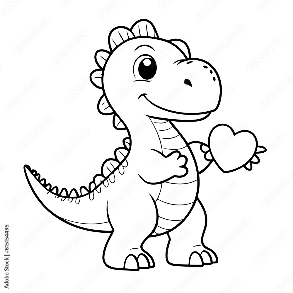 Vector illustration of a cute Spinosaurus doodle for toddlers worksheet Vector illustration of a cute Spinosaurus doodle for toddlers worksheet