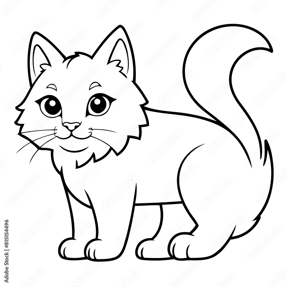 Vector illustration of a cute Lynx drawing for toddlers book