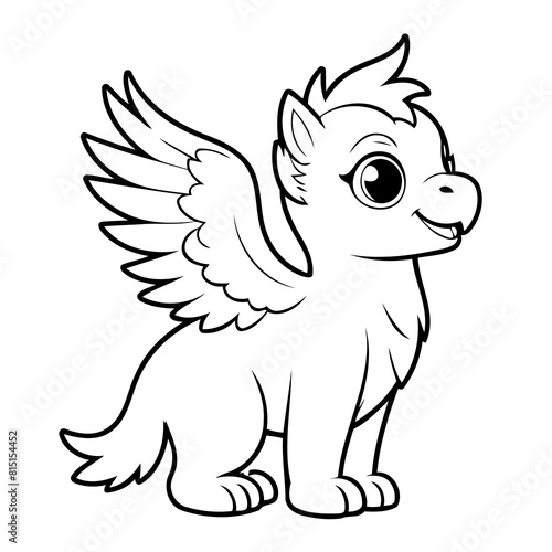 Simple vector illustration of Griffin drawing for toddlers book
