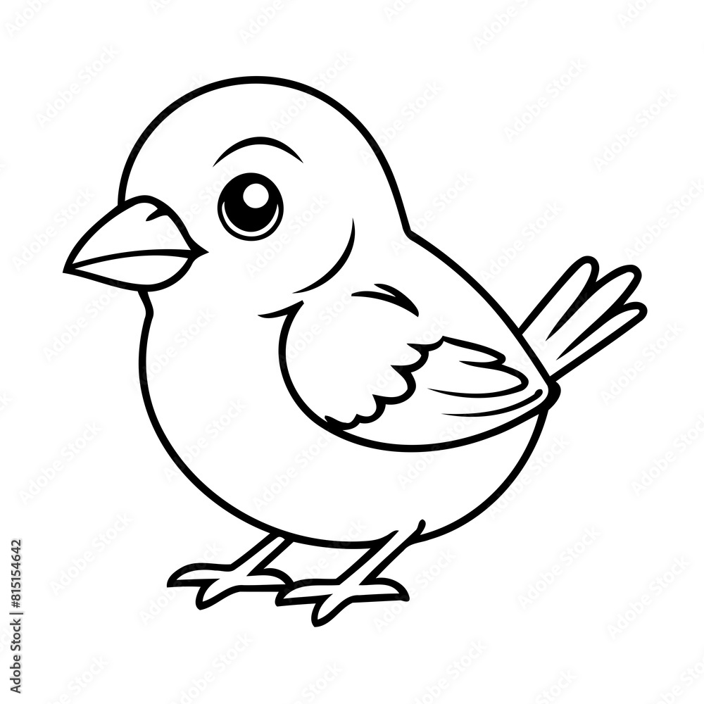 Vector illustration of a cute Sparrow drawing colouring activity Vector illustration of a cute Sparrow drawing colouring activity