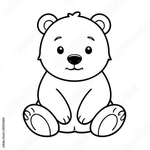 Cute vector illustration Bear doodle for toddlers worksheet