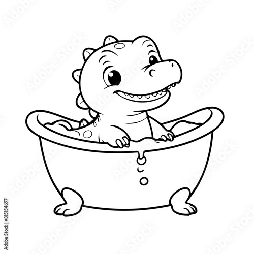 Cute vector illustration Alligator drawing for kids page