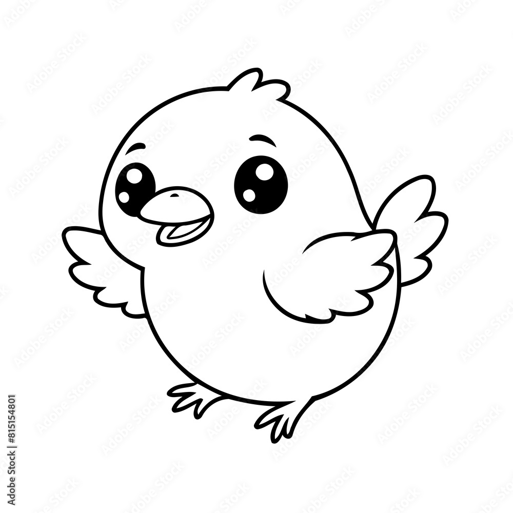 Vector illustration of a cute Bird doodle colouring activity for kids Vector illustration of a cute Bird doodle colouring activity for kids