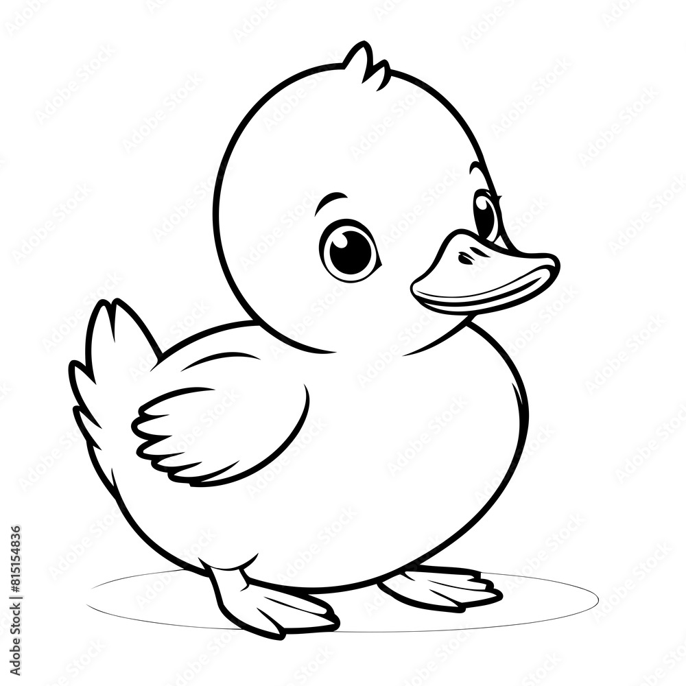 Cute vector illustration Duck drawing for toddlers colouring page Cute vector illustration Duck drawing for toddlers colouring page