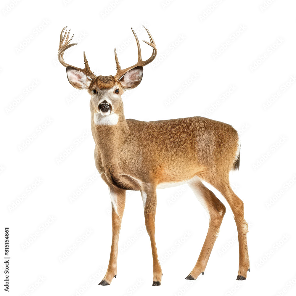 Whitetailed deer standing in front of plain Png background, a white-tailed deer isolated on transparent background Whitetailed deer standing in front of plain Png background, a white-tailed deer isolated on transparent background