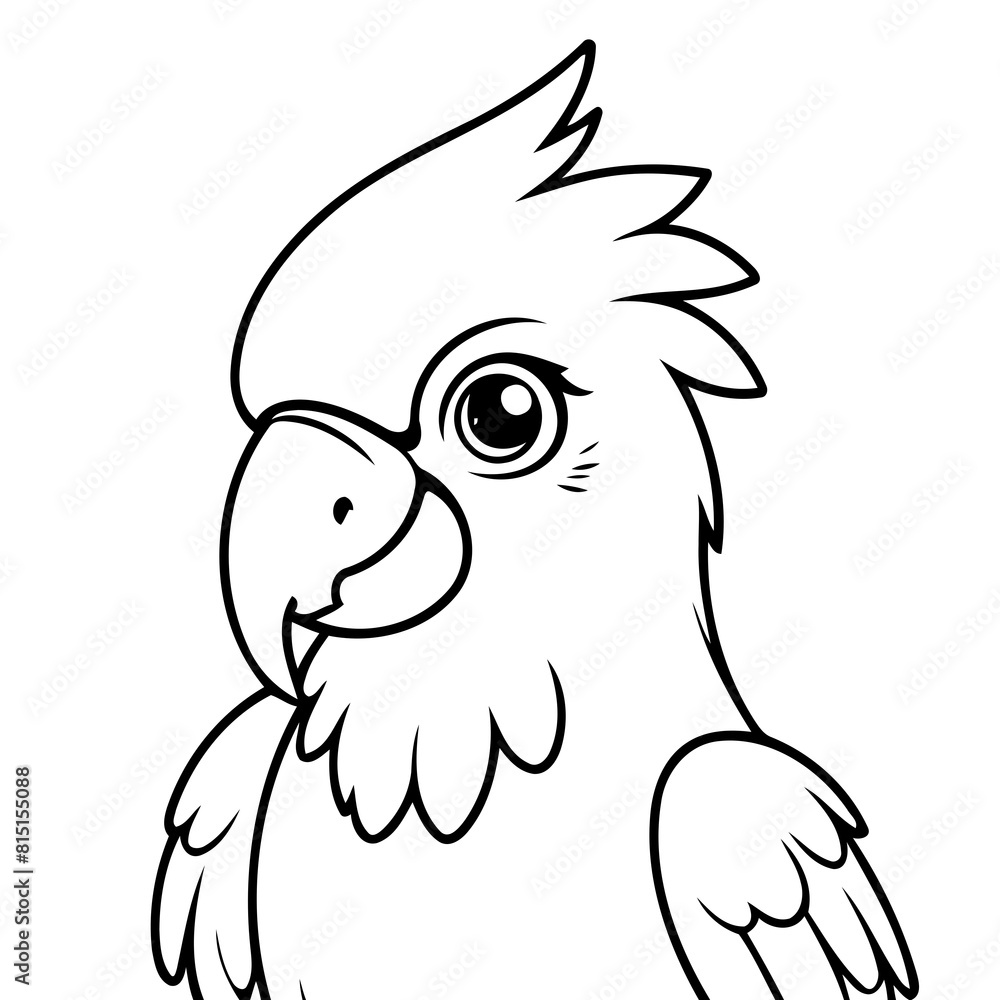 Simple vector illustration of Macaw drawing colouring activity Simple vector illustration of Macaw drawing colouring activity
