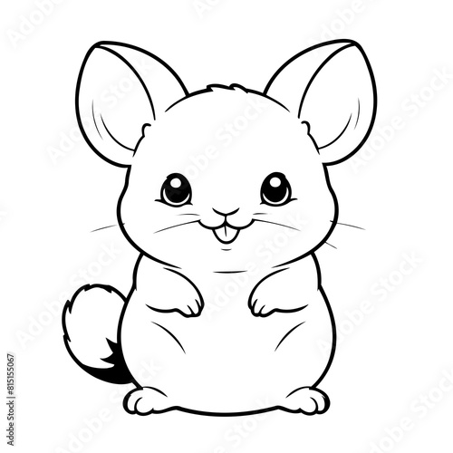 Cute vector illustration Chinchilla colouring page for kids