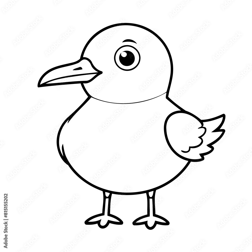 Cute vector illustration Seagull drawing for kids colouring activity Cute vector illustration Seagull drawing for kids colouring activity
