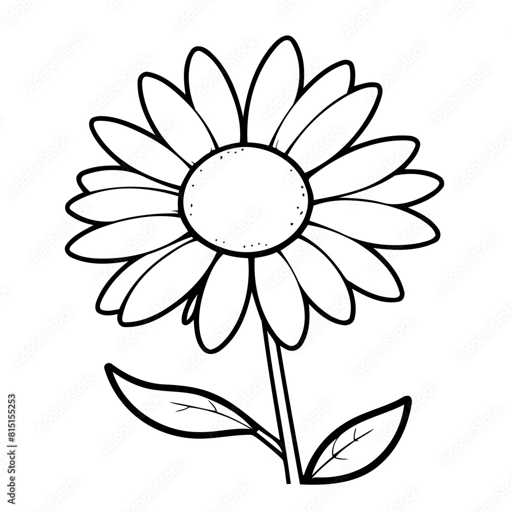 Cute vector illustration Daisy hand drawn for kids coloring page