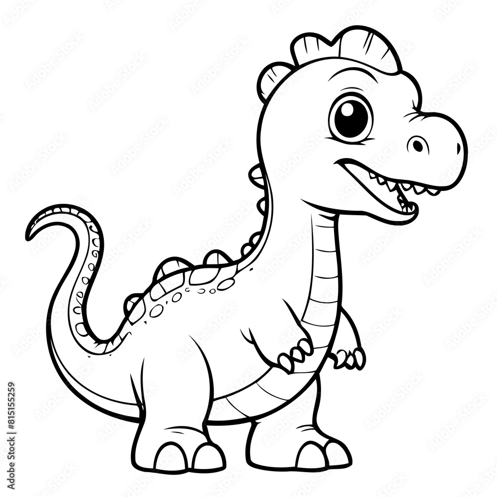 Fototapeta premium Cute vector illustration Brachiosaurus drawing for toddlers book