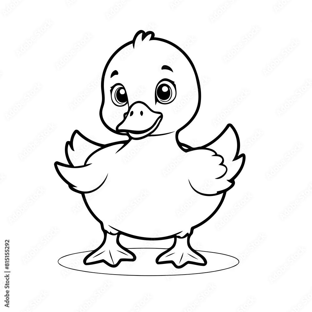 Simple vector illustration of Duck hand drawn for kids coloring page Simple vector illustration of Duck hand drawn for kids coloring page