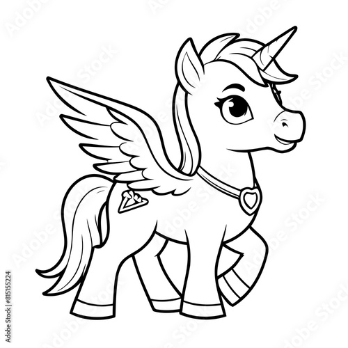 Cute vector illustration Pegasus hand drawn for toddlers