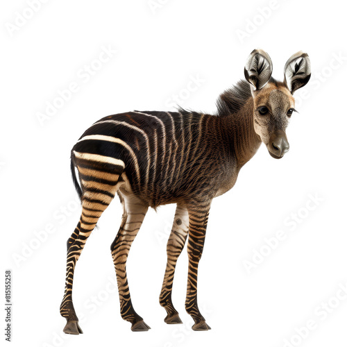 A zebra standing in front of a plain Png background  a zebra duiker isolated on transparent background