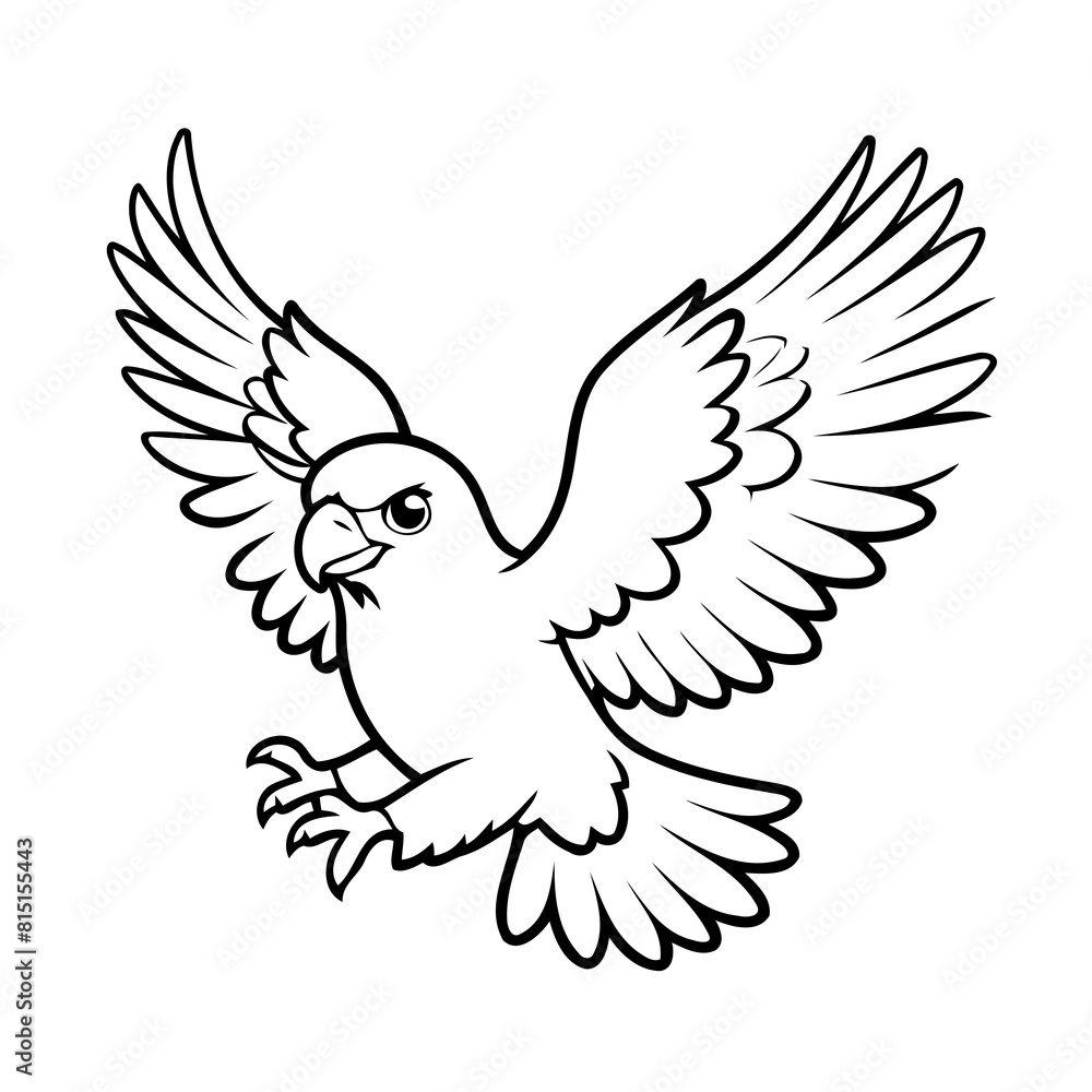 Cute vector illustration Eagle for children colouring activity