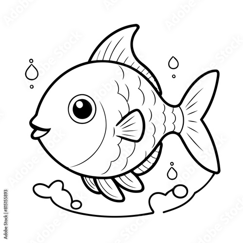 Simple vector illustration of Fish for children colouring activity