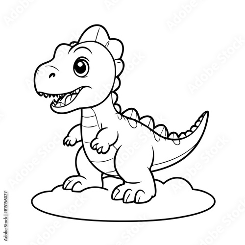 Cute vector illustration Tyrannosaurus doodle for toddlers coloring activity