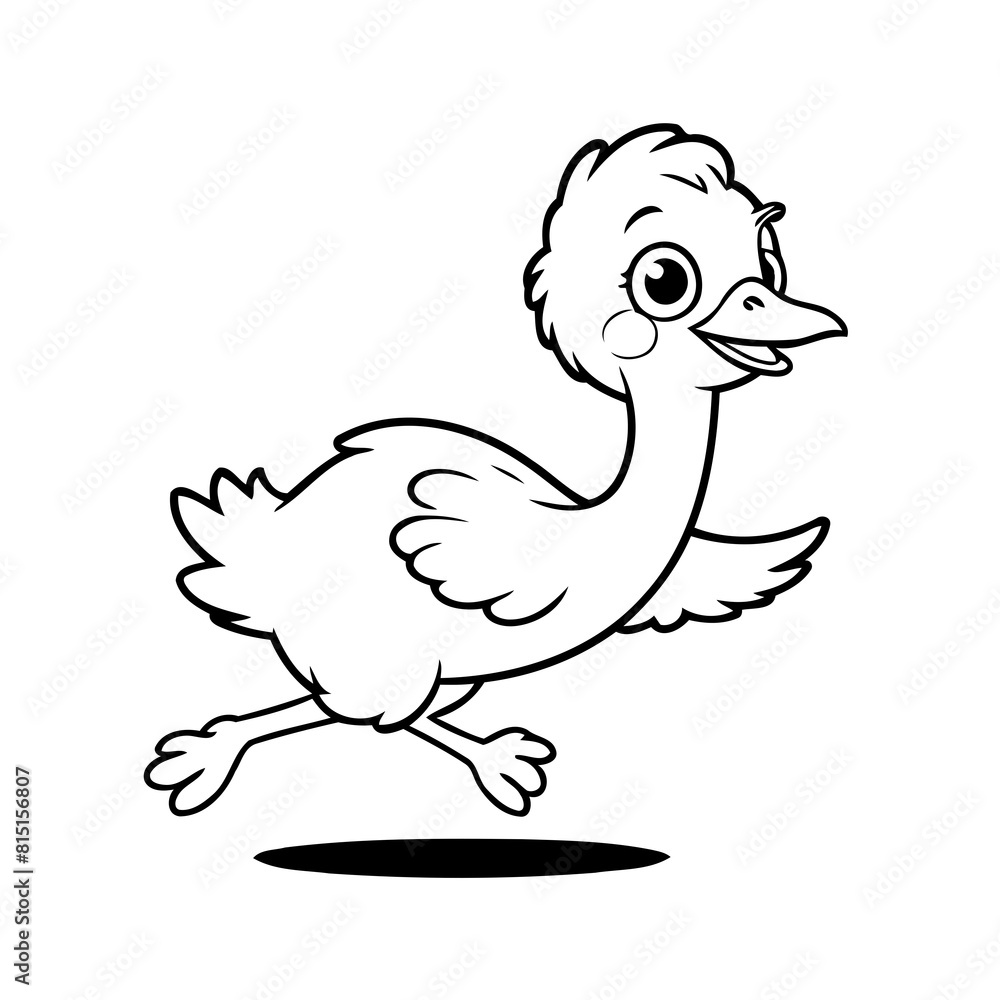 Cute vector illustration Ostrich drawing for toddlers book Cute vector illustration Ostrich drawing for toddlers book