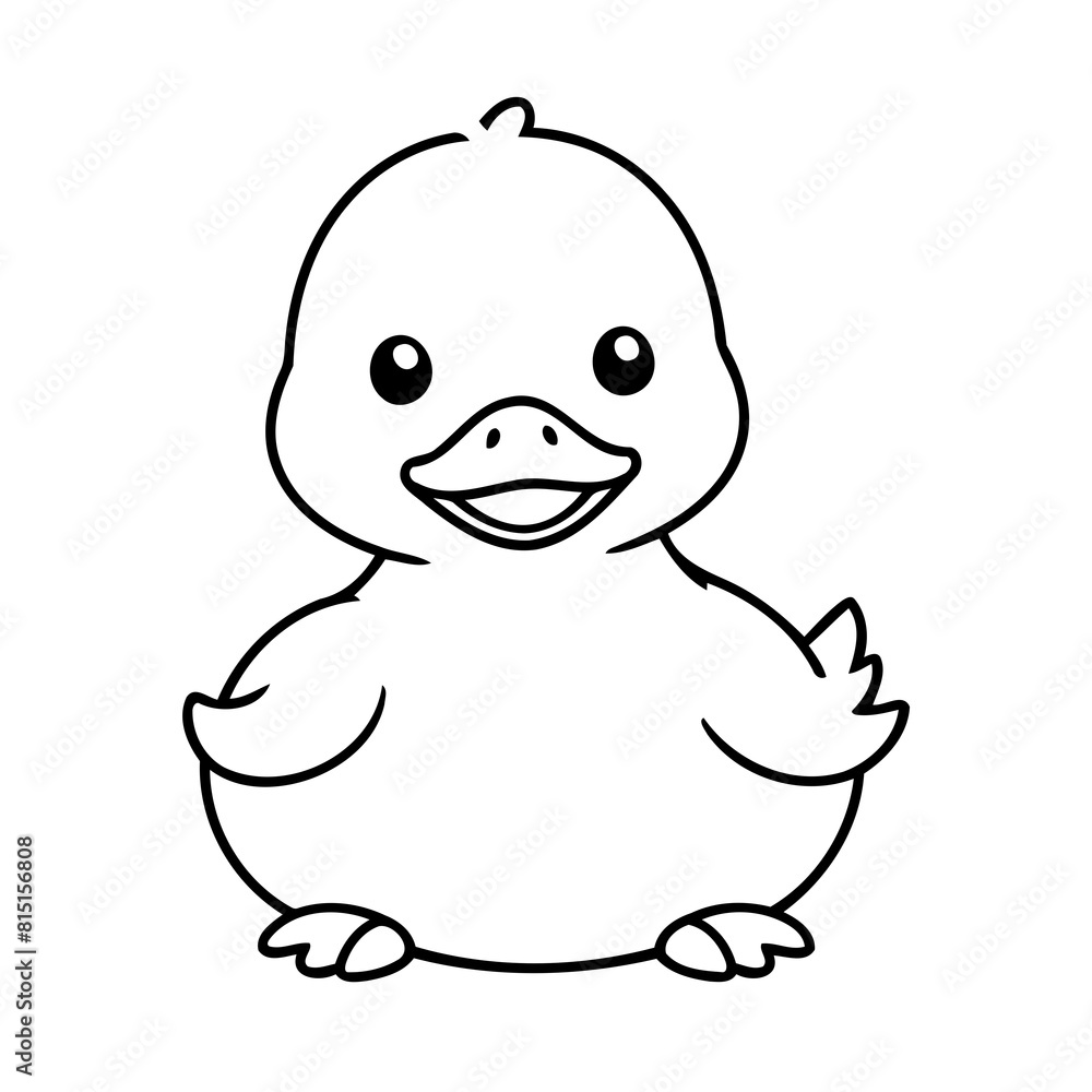 Simple vector illustration of Duck hand drawn for toddlers
