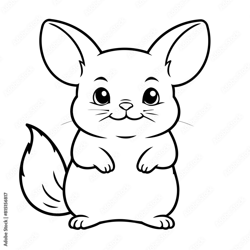 Cute vector illustration Chinchilla for kids colouring worksheet Cute vector illustration Chinchilla for kids colouring worksheet