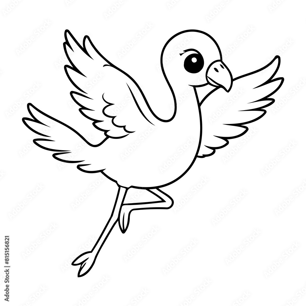 Simple vector illustration of Flamingo for toddlers colouring page Simple vector illustration of Flamingo for toddlers colouring page