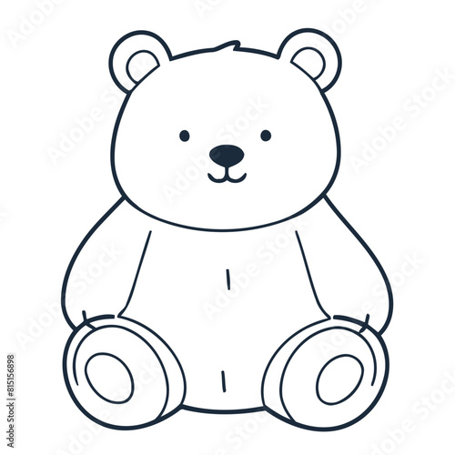 Cute vector illustration Bear colouring page for kids