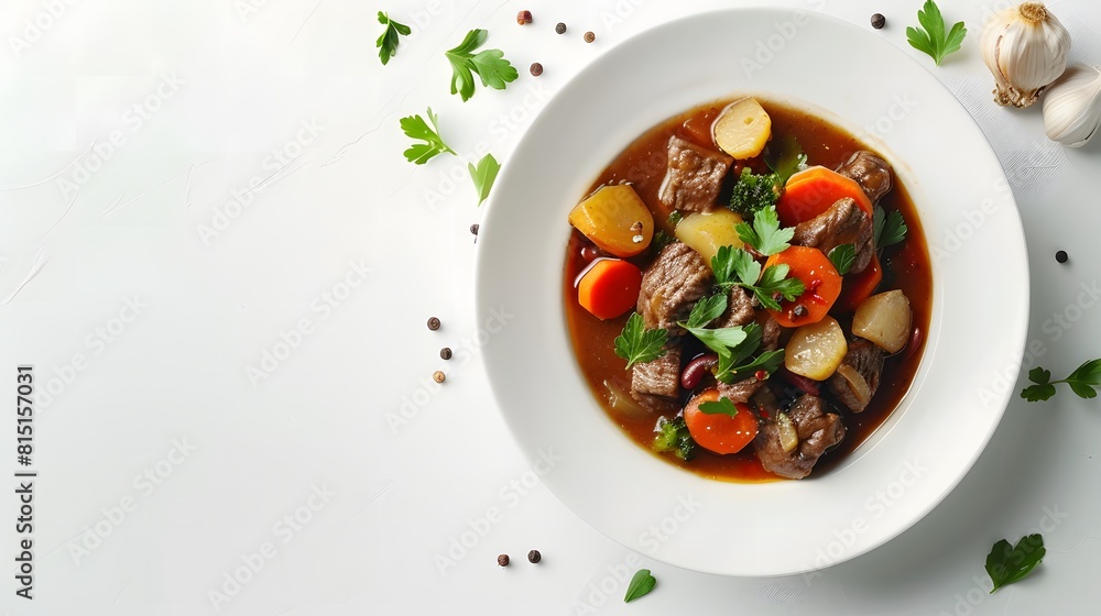 Warm Dish of Low-Carb Beef Bourguignon in White Bowl, Hearty and Nutritious Stew, Top-Down View, Perfect for Cold Weather, Rich and Flavorful Comfort Food Warm Dish of Low-Carb Beef Bourguignon in White Bowl, Hearty and Nutritious Stew, Top-Down View, Perfect for Cold Weather, Rich and Flavorful Comfort Food