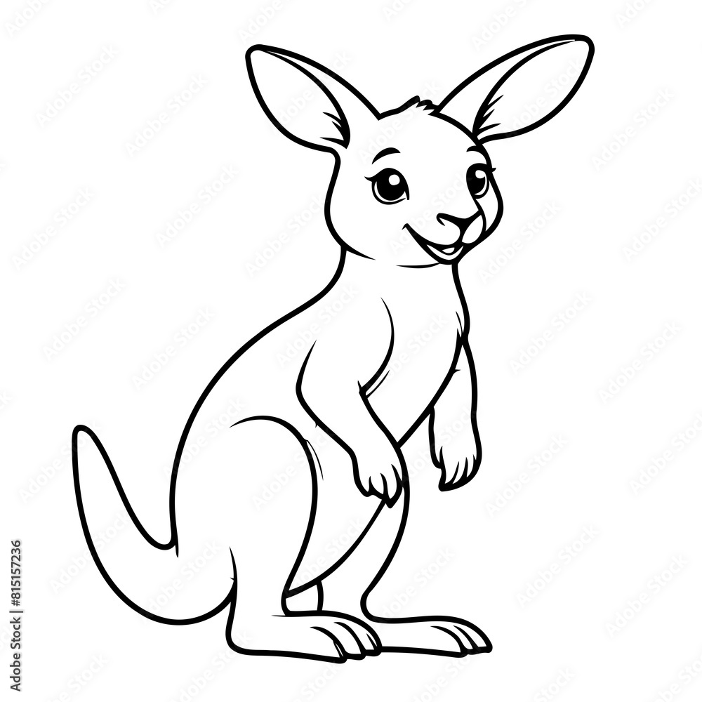 Cute vector illustration Kangaroo for children colouring activity Cute vector illustration Kangaroo for children colouring activity