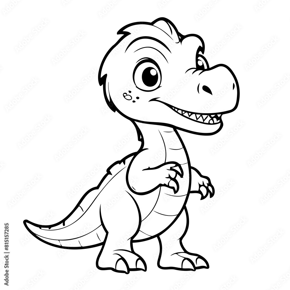 Cute vector illustration Velociraptor hand drawn for toddlers Cute vector illustration Velociraptor hand drawn for toddlers