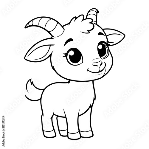 Simple vector illustration of Goat hand drawn for toddlers
