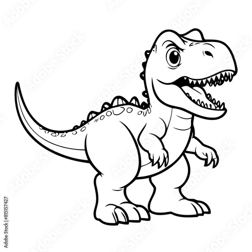 Simple vector illustration of Tyrannosaurus doodle for toddlers worksheet