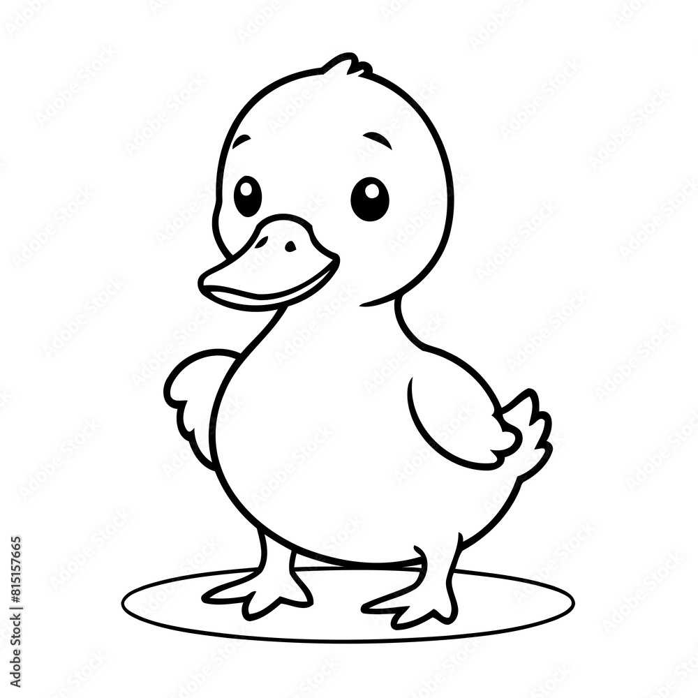 Cute vector illustration Duck hand drawn for kids page Cute vector illustration Duck hand drawn for kids page