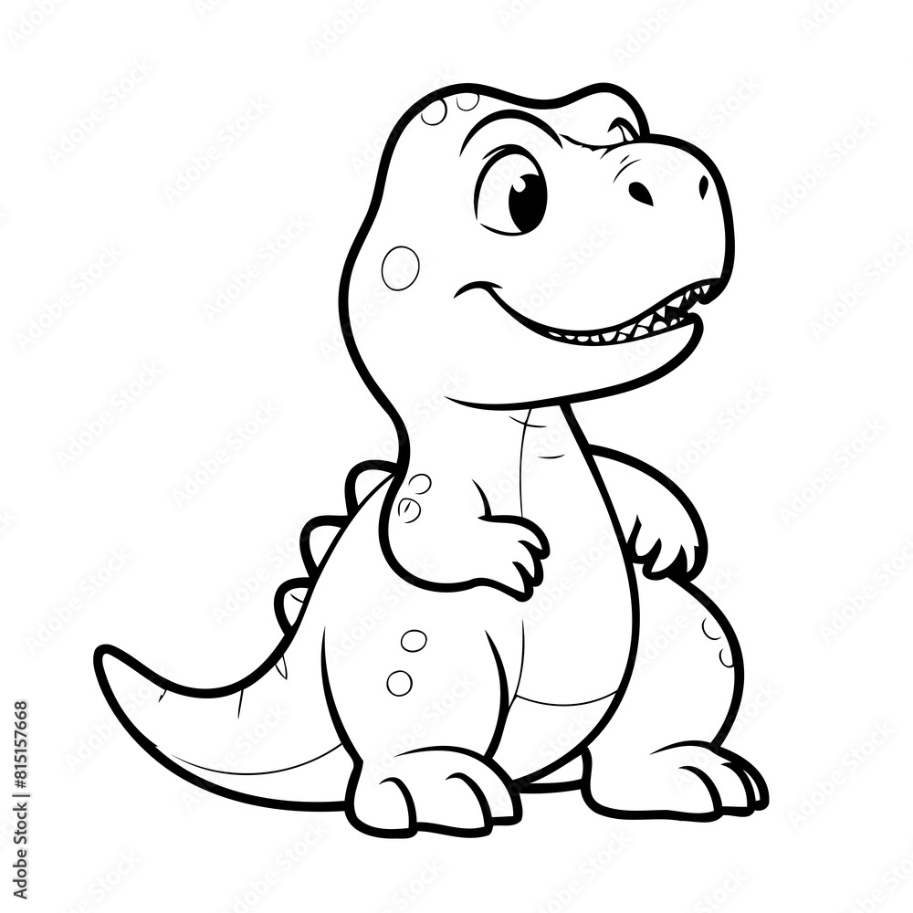 Simple vector illustration of Tyrannosaurus colouring page for kids Simple vector illustration of Tyrannosaurus colouring page for kids