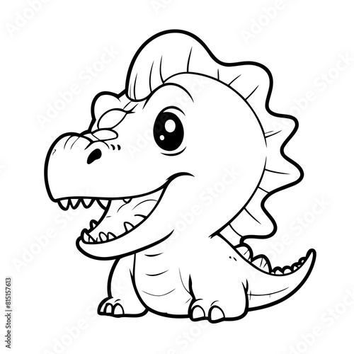 Cute vector illustration Dino hand drawn for toddlers