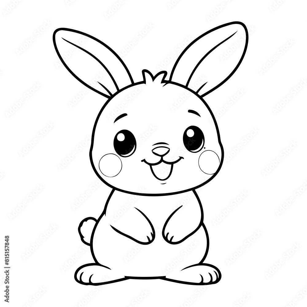 Cute vector illustration Rabbit hand drawn for kids page Cute vector illustration Rabbit hand drawn for kids page