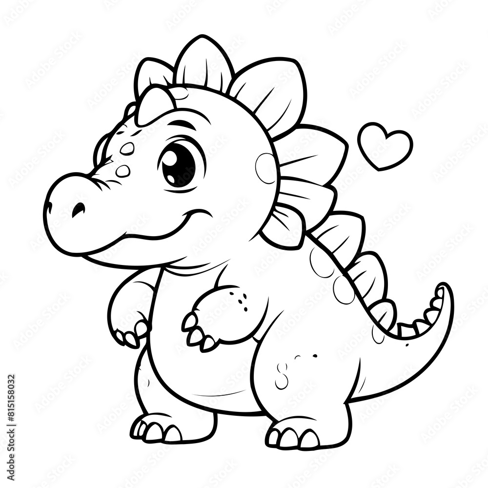 Vector illustration of a cute Ankylosaurus doodle for toddlers colouring page Vector illustration of a cute Ankylosaurus doodle for toddlers colouring page