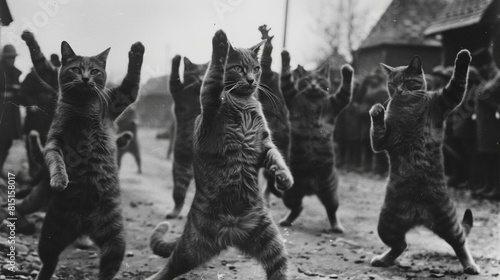 humanoid Cat Army againts germans