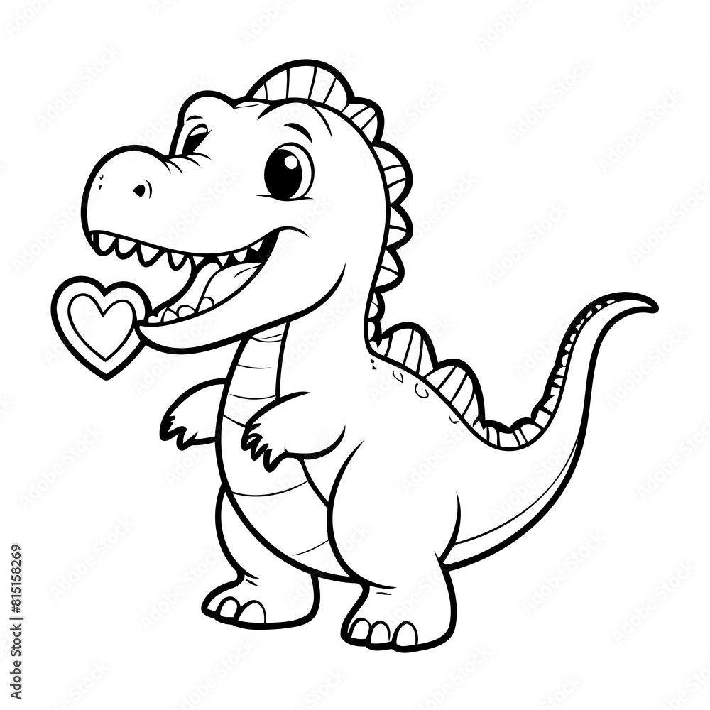 Simple vector illustration of Spinosaurus drawing for toddlers book Simple vector illustration of Spinosaurus drawing for toddlers book