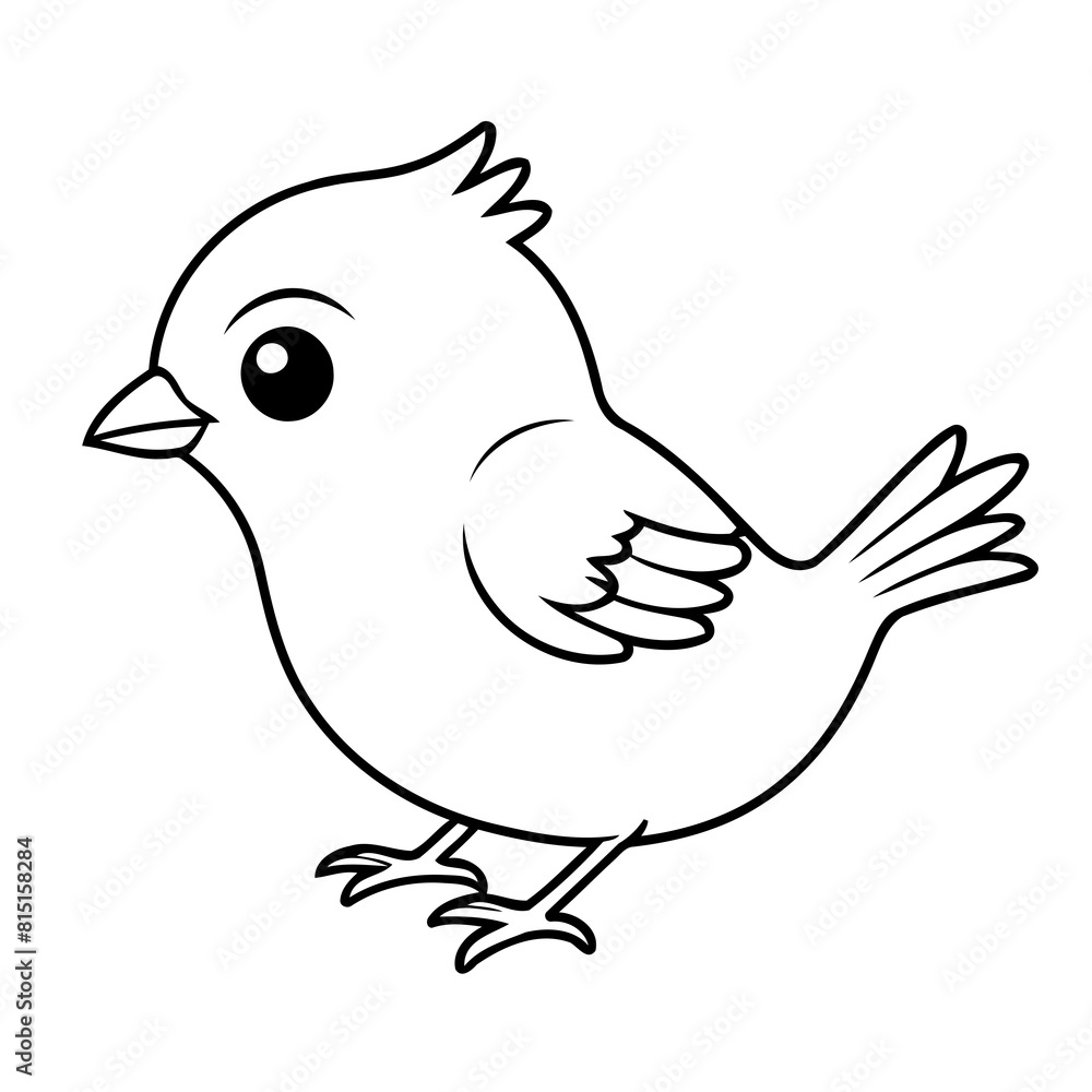 Fototapeta premium Vector illustration of a cute Sparrow doodle for kids coloring worksheet
