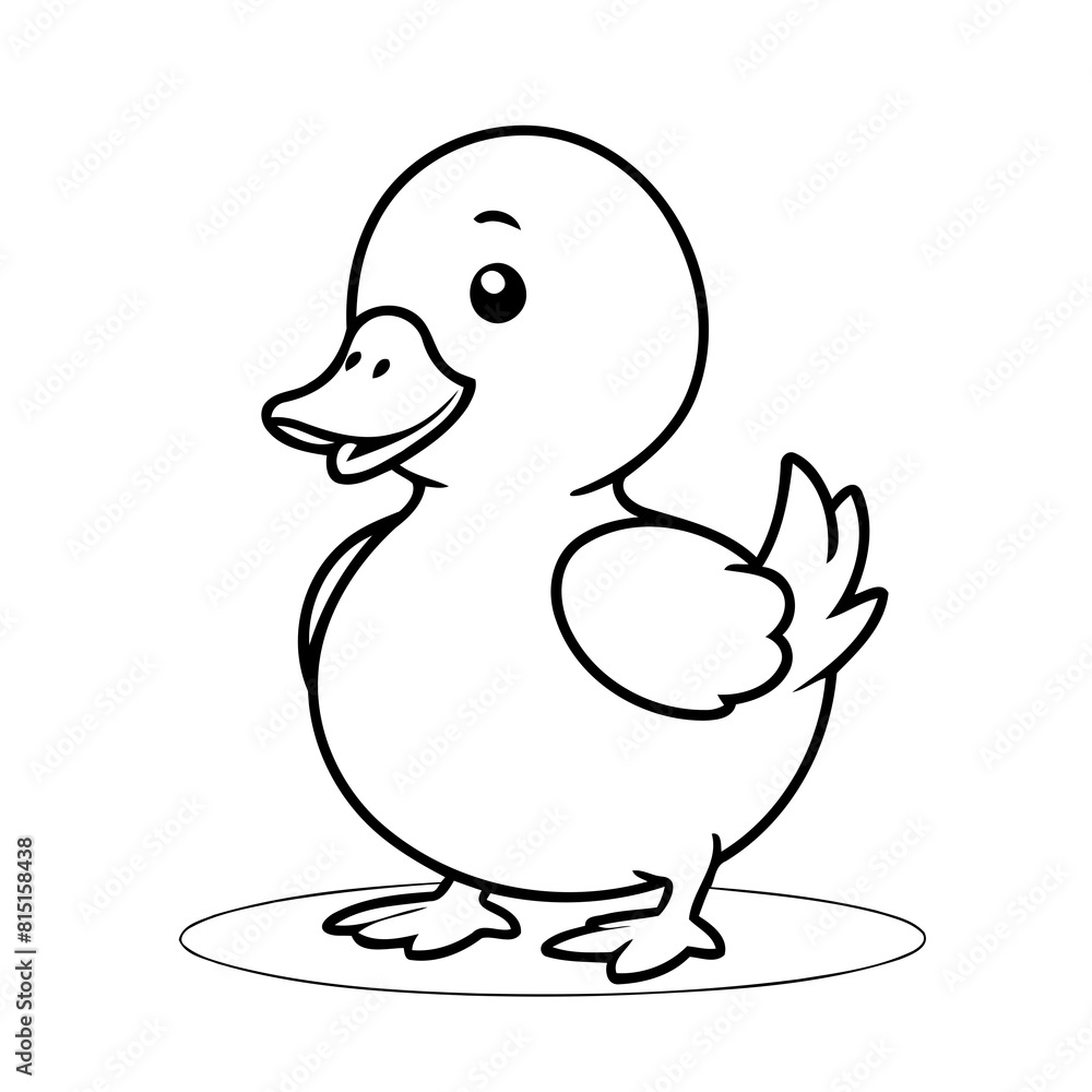 Vector illustration of a cute Duck doodle for toddlers coloring activity Vector illustration of a cute Duck doodle for toddlers coloring activity