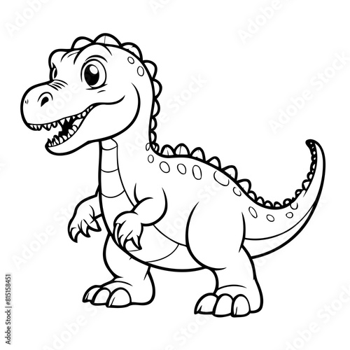 Simple vector illustration of Allosaurus drawing for children page