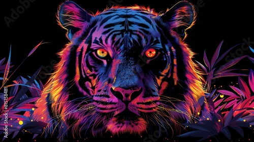 3d Tiger illustration background wallpaper colorful