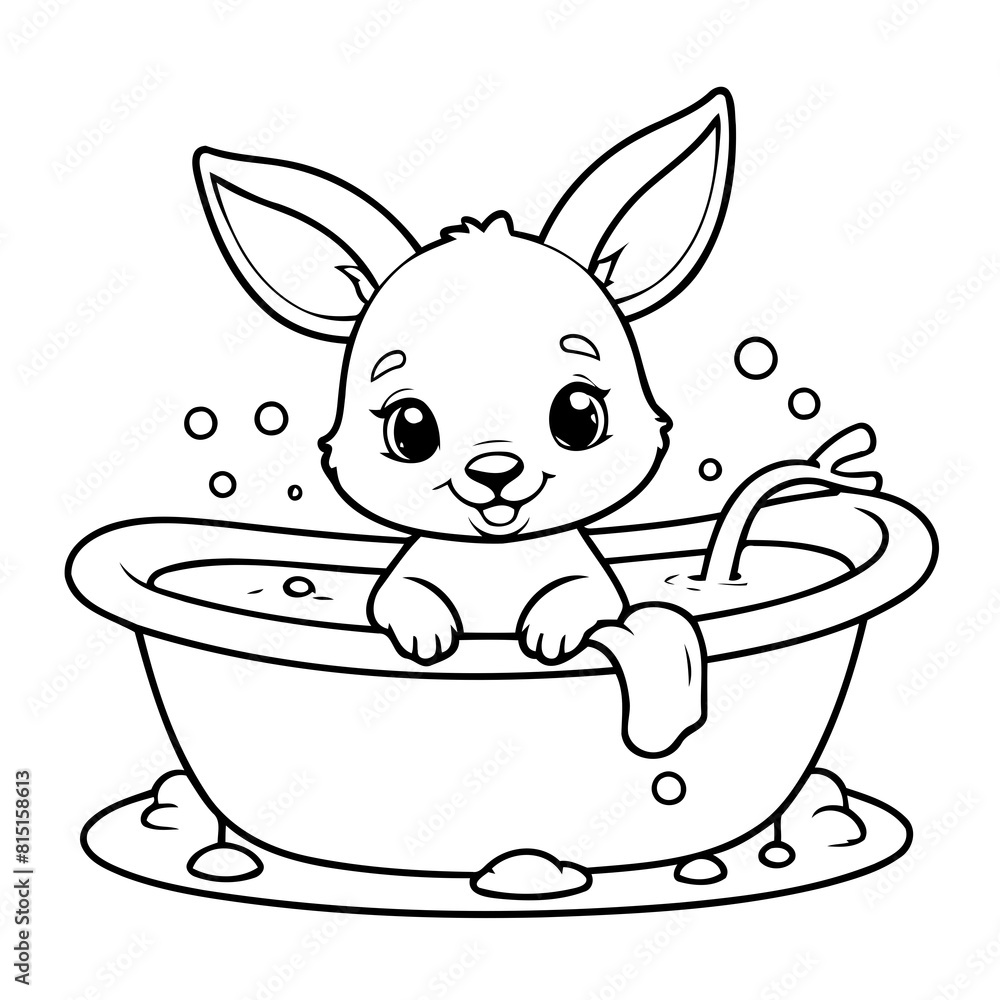 Simple vector illustration of Kangaroo drawing for children page Simple vector illustration of Kangaroo drawing for children page