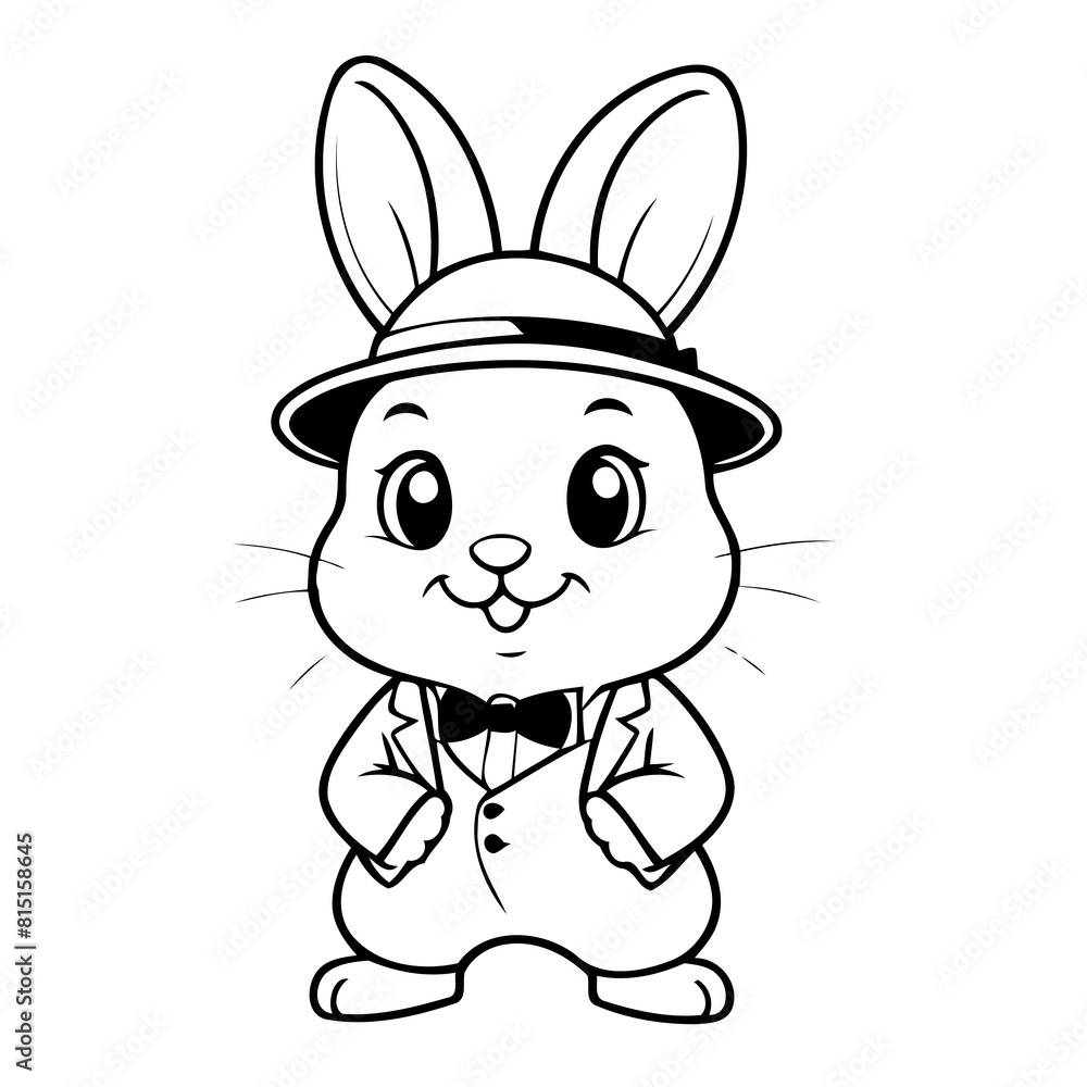 Vector illustration of a cute Rabbit drawing for toddlers book Vector illustration of a cute Rabbit drawing for toddlers book