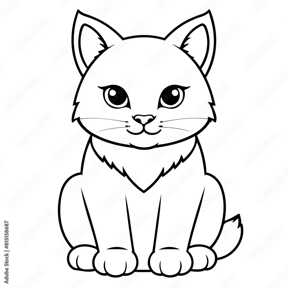 Simple vector illustration of Lynx for children colouring activity Simple vector illustration of Lynx for children colouring activity