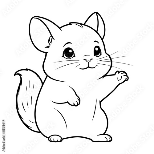 Simple vector illustration of Chinchilla drawing for kids page