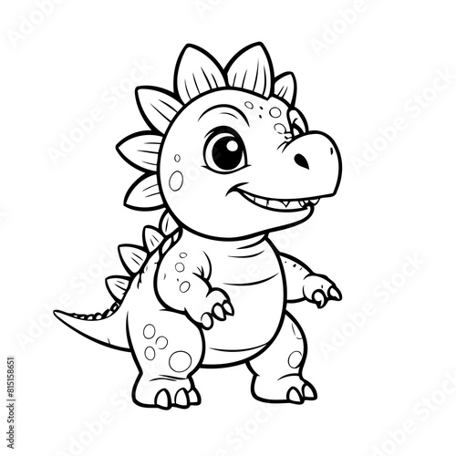 Cute vector illustration Ankylosaurus doodle for toddlers coloring activity © meastudios
