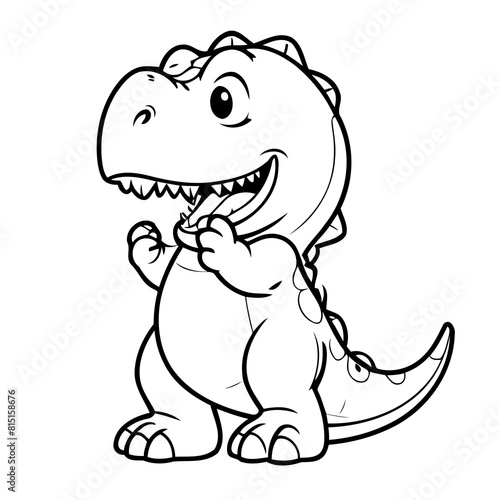 Vector illustration of a cute Tyrannosaurus doodle for children worksheet