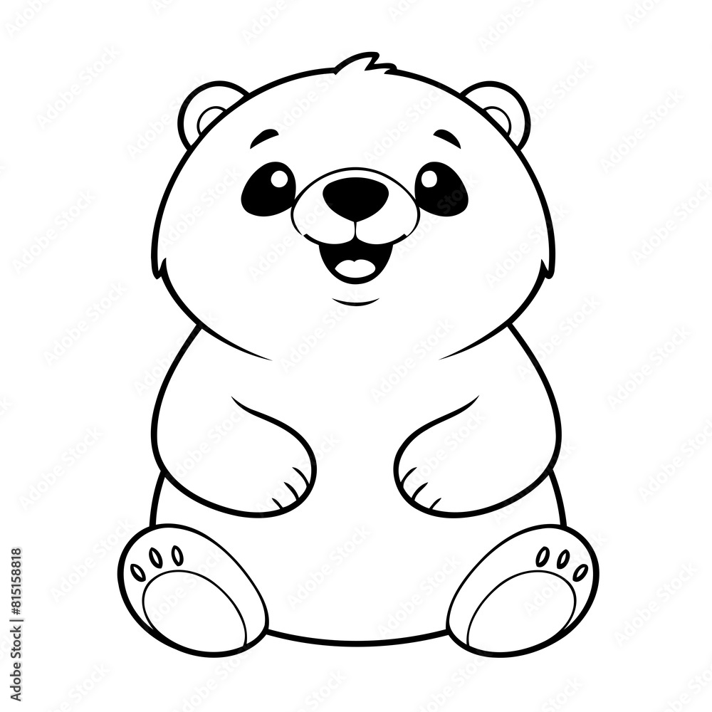 Vector illustration of a cute Bear doodle for children worksheet Vector illustration of a cute Bear doodle for children worksheet