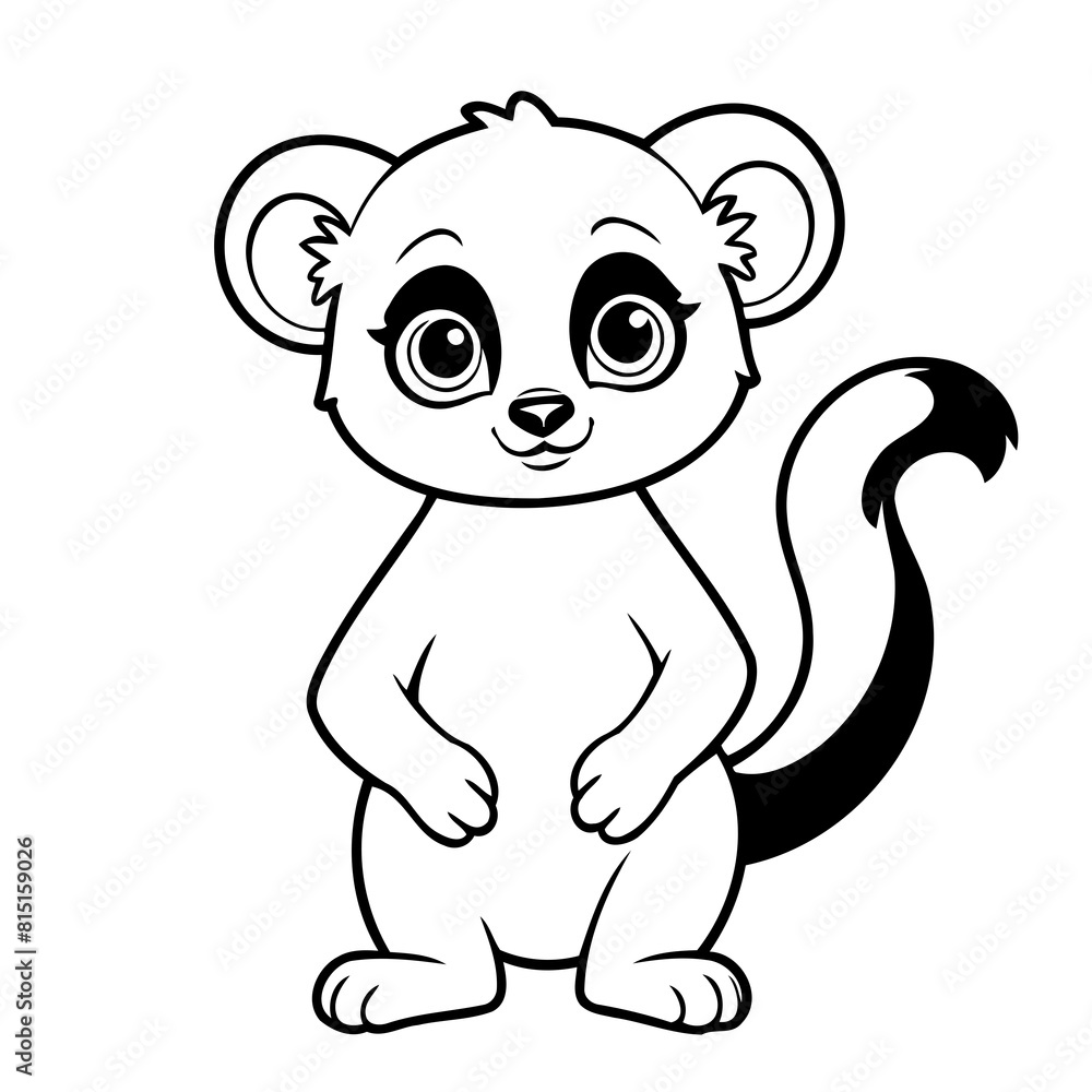 Cute vector illustration Lemur hand drawn for toddlers Cute vector illustration Lemur hand drawn for toddlers